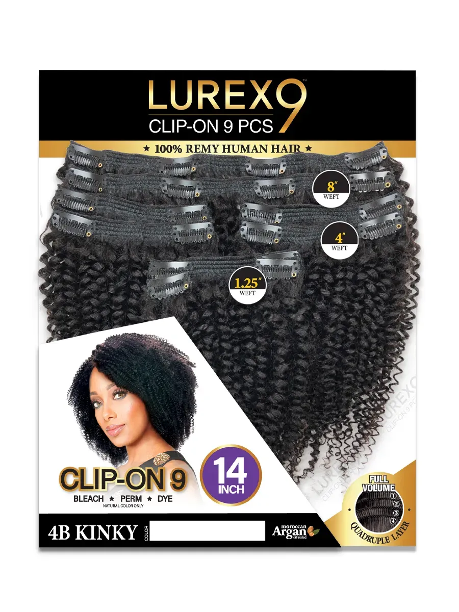 LUREX CLIP ON 4B KINKY 16" -100% HUMAN HAIR