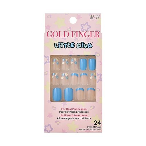 GF Little Diva- Press-on Nails, STYLe: BLUE DAISY BLL11