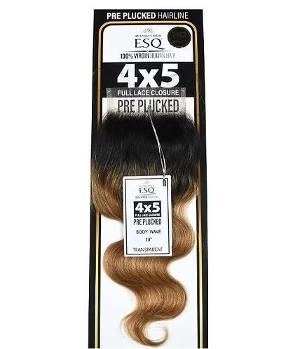 ESQ BRAZILLIAN HUMAN HAIR HD LACE CLOSURE  4X5 BODY WAVE