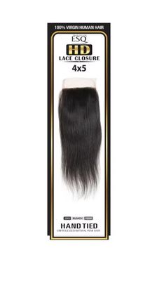 ESQ BRAZILLIAN HUMAN HAIR HD LACE CLOSURE  4X5 STRAIGHT