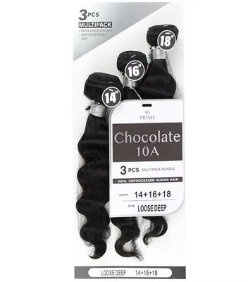 CHOCOLATE 10A BRAZILLIAN HUMAN HAIR LOOSE DEEP- NATURAL