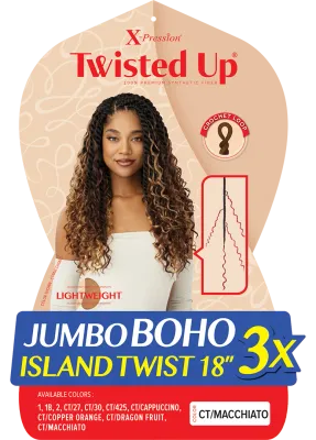 X-PRESSION - TWISTED UP - JUMBO BOHO ISLAND TWIST 18" 3X