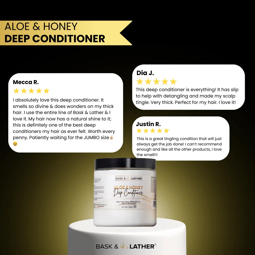 BASK AND LATHER Aloe &amp; Honey Deep Conditioner  6oz
