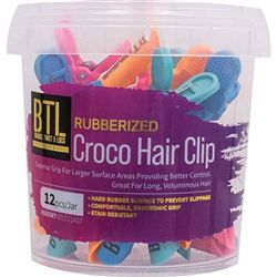 BTL CROCO HAIR CLIP 12PC, Color: ASSORTED