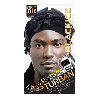 PRE-TIED TURBAN WITH TASSEL *one sixe*