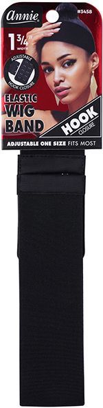 ANNIE HOOK WIG BAND BLACK, Size: 1 3/4"