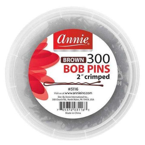 ANNIE BOB PINS BROWN 2", count: 300ct