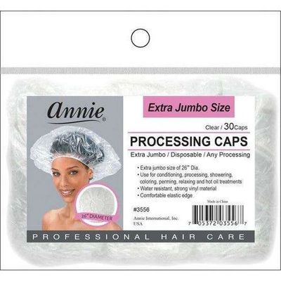 ANNIE PROCESSING CAP [30PC/CLEAR]EXTRA JUMBO