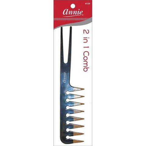Annie 2 in 1 Comb Asst Color Two Tone Bone
