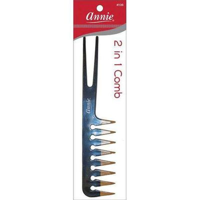 Annie 2 in 1 Comb Asst Color Two Tone Bone