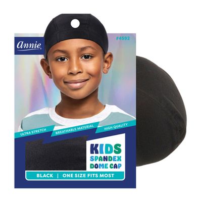 ANNIE PREMIUM KID SPANDEX DOME CAP<BLACK>