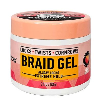 ALLDAY LOCKS BRAID GEL EXTREME HOLD PEACH GOLD 5oz