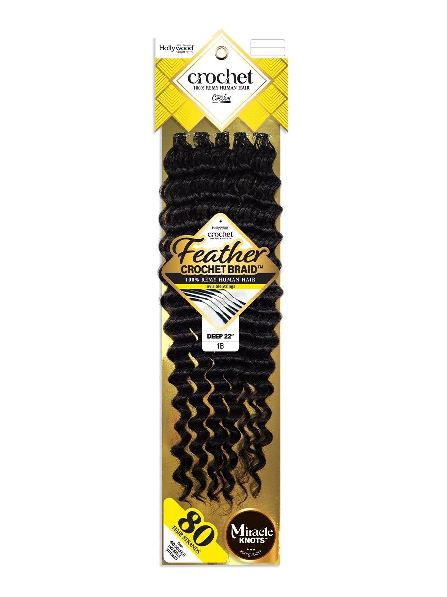 FEATHER CROCHET BRAID 100 STRANDS DEEP WAVE 18"