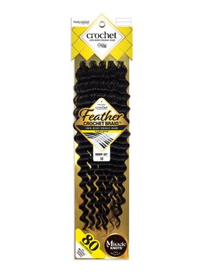 FEATHER CROCHET BRAID 100 STRANDS DEEP WAVE 18"