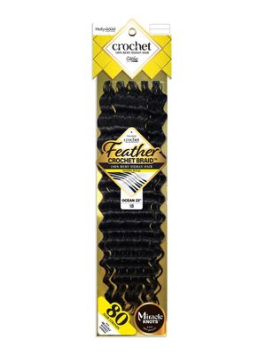 FEATHER CROCHET BRAID 100 STRANDS OCEAN WAVE 14"
