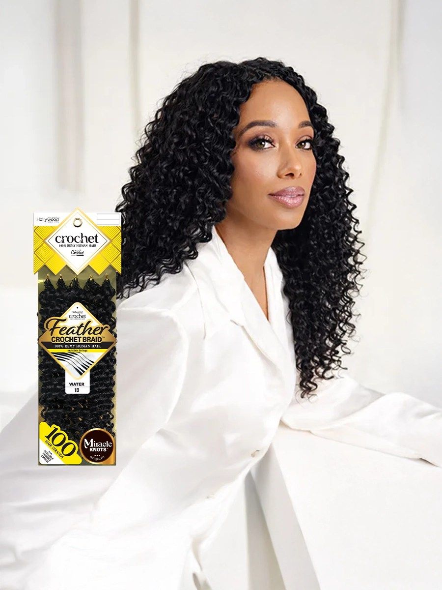 FEATHER CROCHET BRAID 100 STRANDS WATER WAVE 18"