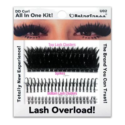 RetroTress ALL IN ONE KIT 3 IN 1 BOX Lashes Clusters Kit DIY Lash Extension