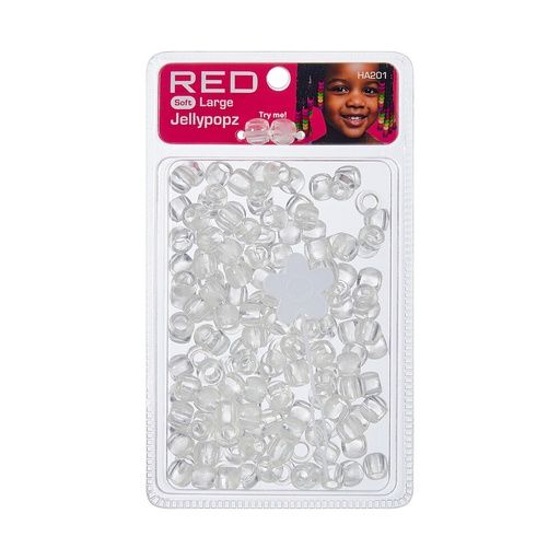 RED JELLYPOPZ LARGE BEAD, Color: CLEAR