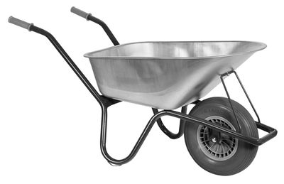 Klus/tuinkruiwagen gecoat frame 85 L met softwiel