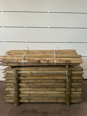 Gefreesde geimpregneerde palen dia 6 lengte 160cm