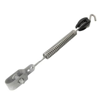 Veerset+spanner, zwarte ei-isolator, rvs/inox