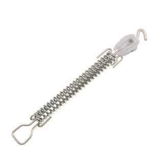 Veerset, witte ei-isolator, RVS/INOX haak, kleine veer