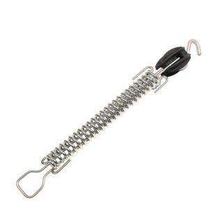 Veerset, zwarte ei-isolator, RVS/INOX haak, kleine veer