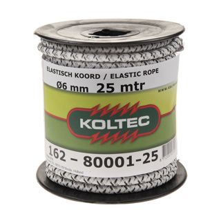 Elastisch koord wit/groen 25mtr rol