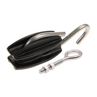 Ei-isolatoren, zwart+RVS/INOX haak 4stuks