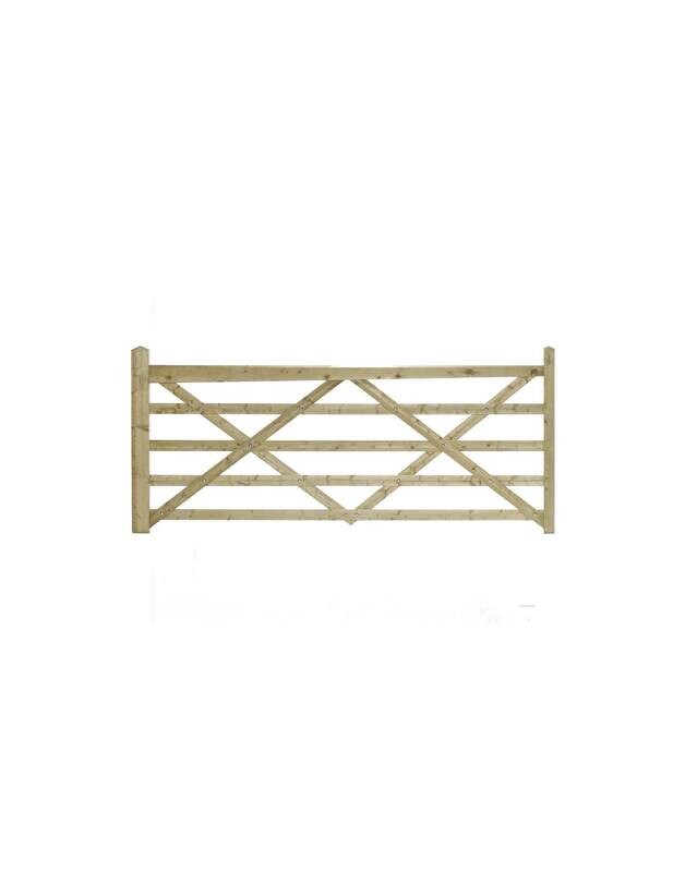 Ashfield - Tapered top rail (Handed) Softwood Five bar Field Gates
