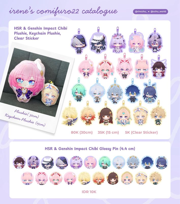 [FANMERCH] [#CF22] HSR, Genshin Fanmerchs by @rincchu_