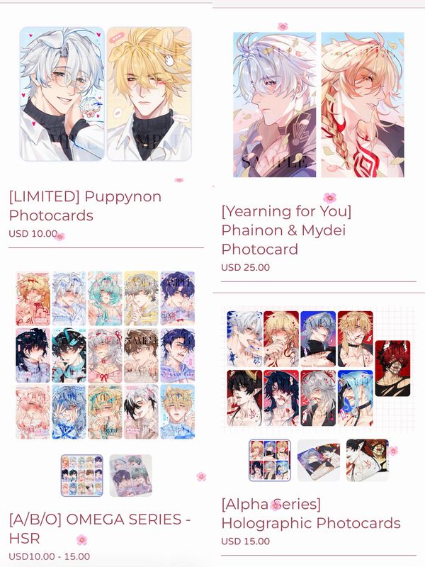 [FANMERCH] Genshin, HSR, LaDS, GSGW / GDCG, ORV, ZZZ, ALNST, BL Fanmerchs by @rourouki