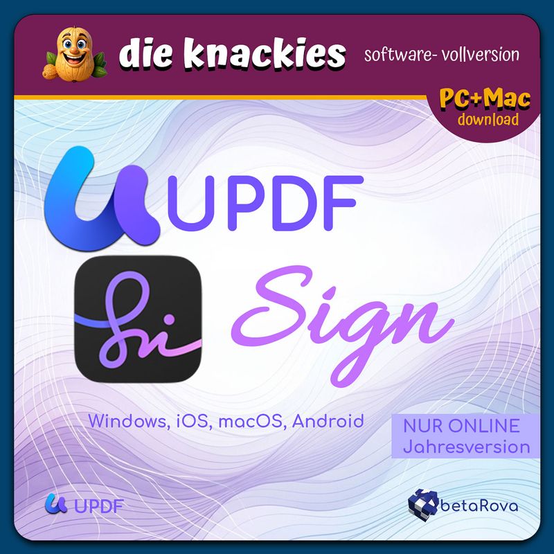 UPDF Sign – Jahresversion (Nur Online) webbasiert - Vollversion - für Multi Plattform (PC, Mac, Android und iOS)