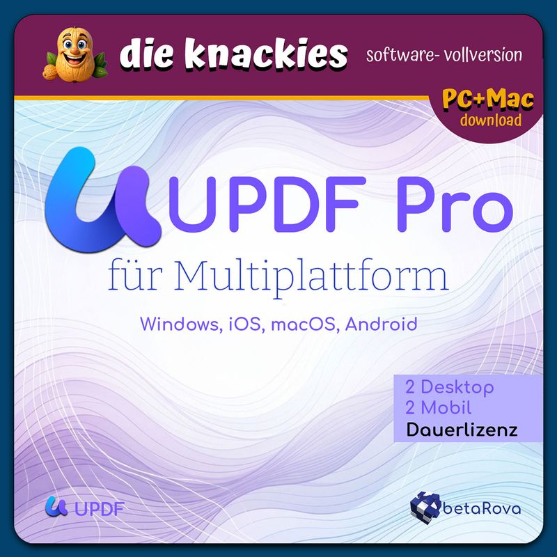 UPDF Pro - Dauerlizenz - bis zu 5 Geräte für Multiplattform (PC, Mac, Android und iOS)