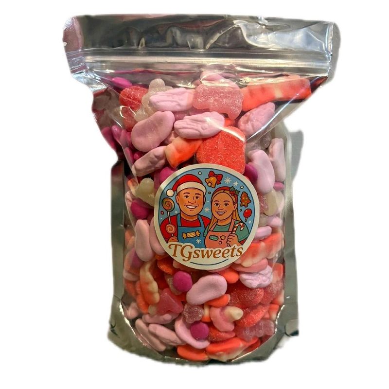 1kg Pink Mix Resealable Bag