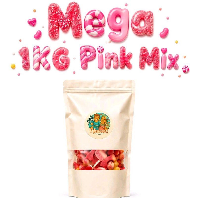 1kg Pink Mix Resealable Bag