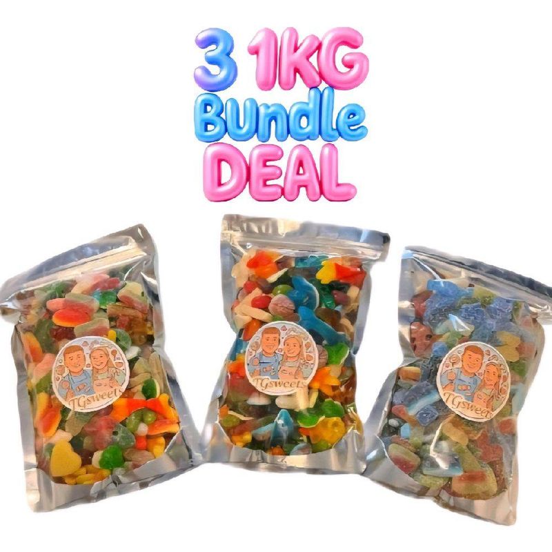 x3 1kg Combo Sweet Mixes Resealable Bags
