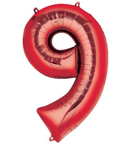 NUMBER ‘9’ RED 34” reg $3.99