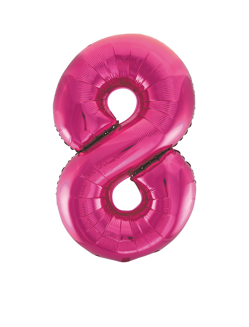 34" FUSCHIA FOIL BALLOON NUMBER-8