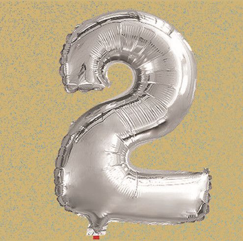 40’’ #2 FOIL BALLOON SILVER reg $3.99