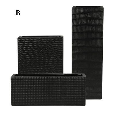 Black 4"" Low Rectangle H-4"", Top-10""x3""