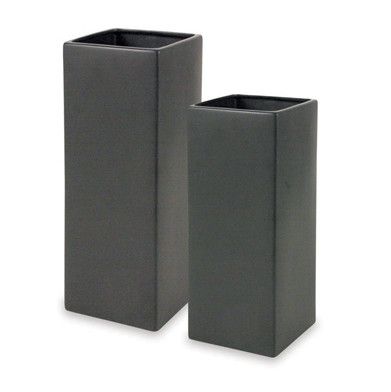 10"H x 4" X 4" MATTE BLACK CERAMIC SQUARE