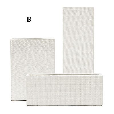 H-4" x Top-10"x3" White 4"" Low Rectangle
