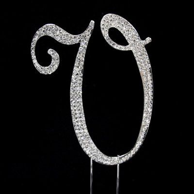 RHINESTONE MONOGRAM LETTER INITIAL-V reg $9.99
