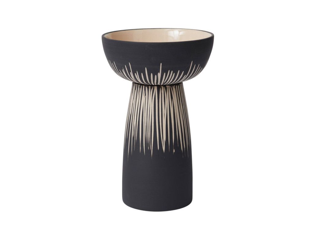 50% OFF WAS $34.29 NOW $17.15 10.25” 5” BLACK BELLATRIX CERAMIC COMPOTE (AD)