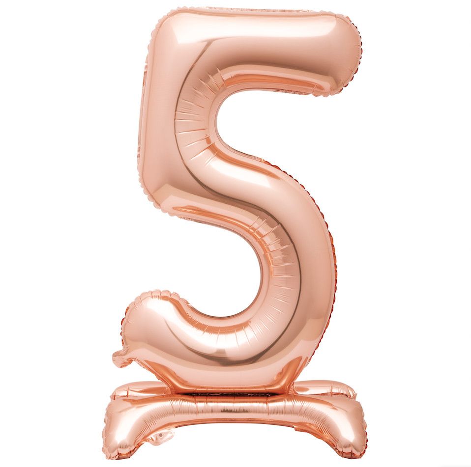 30''ROSEGOLD FOIL STANDING BALLOON NUMBER 5