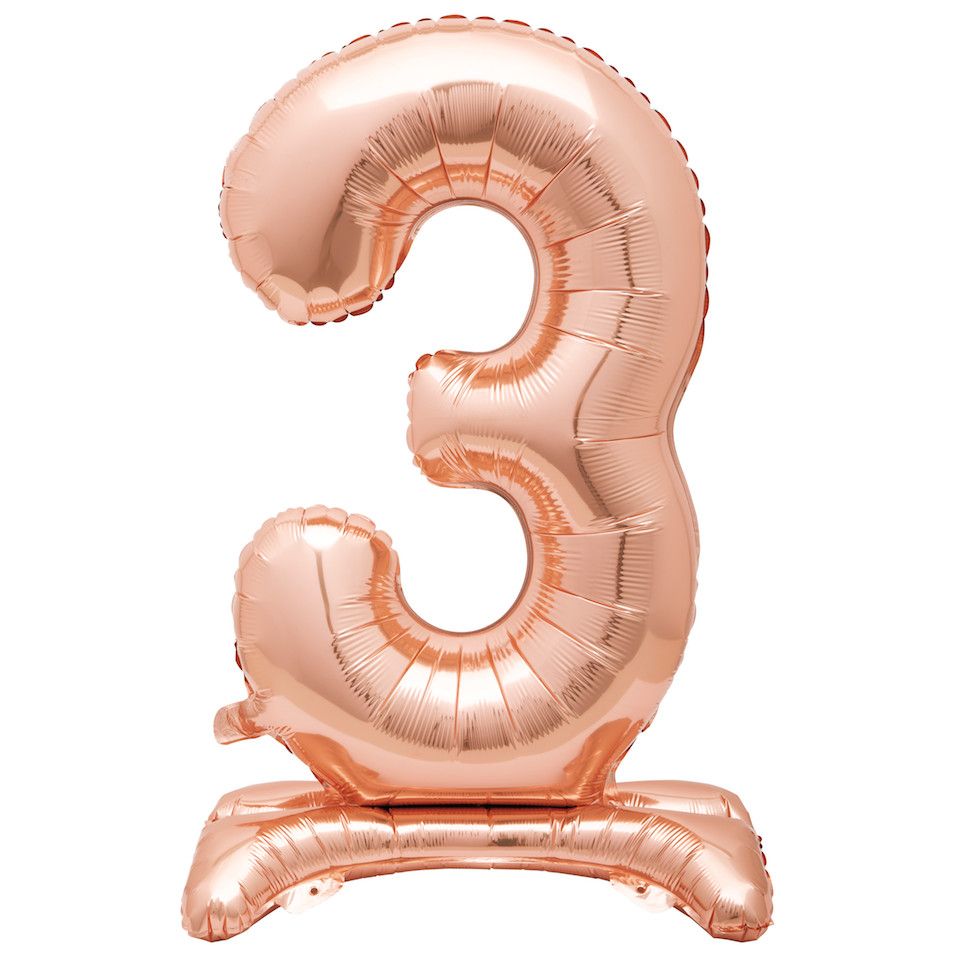 30'' ROSEGOLD STANDING FOIL BALLOON NUMBER 3