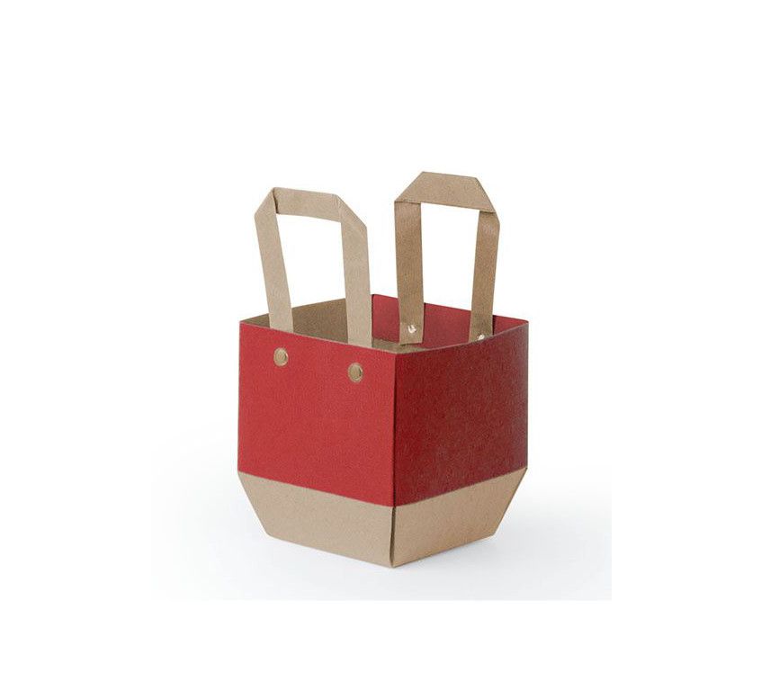 6" RED TAILOR BAG W KRAFT PAPER AND HANDLE, 10 PCS
