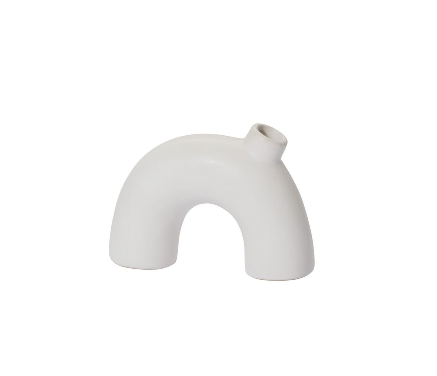 4.5”h x 5.75” MATTE WHITE CERAMIC ELIA BUD VASE