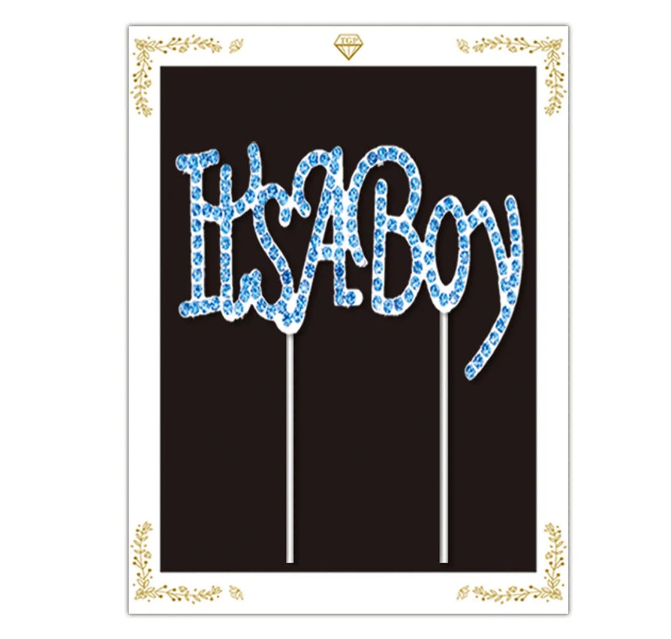 "IT'S A BOY" LAVENDER RHINESTONE CAKE TOPPER, REG $3.99